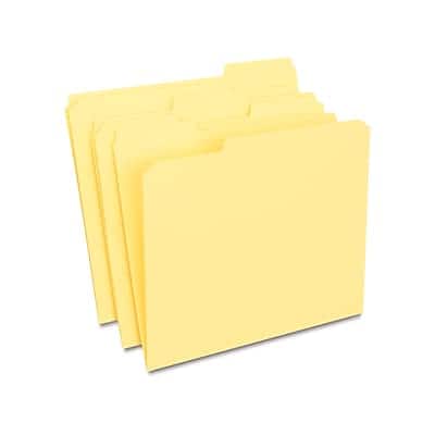 Staples - Reinforced File Folders, 1/3-Cut Tab, Letter Size, 100/Box - Yellow Staples - Reinforced File Folders, 1/3-Cut Tab, Letter Size, 100/Box - Yellow