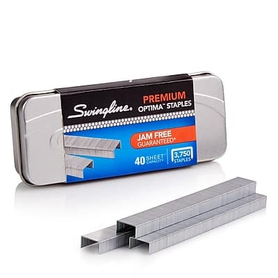 Swingline - Optima Premium Staples, 1/4" Length, 210/Per Strip, 3,750/Per Box - Silver Swingline - Optima Premium Staples, 1/4" Length, 210/Per Strip, 3,750/Per Box - Silver