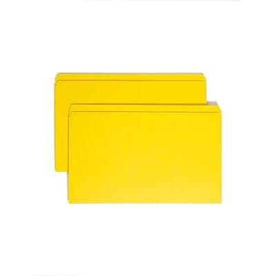 Smead - File Folder, Reinforced Straight-Cut Tab, Legal Size, 100/Box - Manila/Yellow Smead - File Folder, Reinforced Straight-Cut Tab, Legal Size, 100/Box - Manila/Yellow