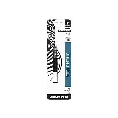 Zebra - Steel F-Refill Ballpoint Pen Refill, Fine Point, 2 Pack - Black Ink Zebra - Steel F-Refill Ballpoint Pen Refill, Fine Point, 2 Pack - Black Ink