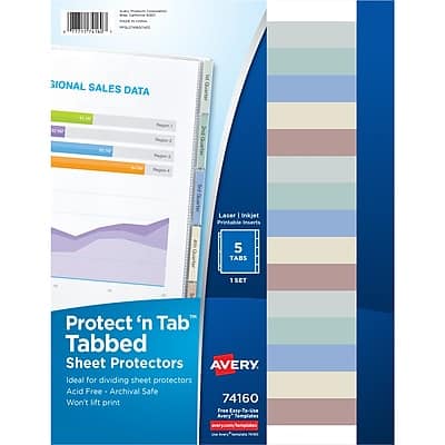 Avery - Heavyweight Protect 'n Tab 5 Tabs, 8-1/2" x 11", 1/Set - Clear Avery - Heavyweight Protect 'n Tab 5 Tabs, 8-1/2" x 11", 1/Set - Clear