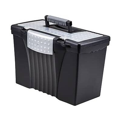 Storex - File Storage Box with Organizer Lid, Letter/Legal Size - Black Storex - File Storage Box with Organizer Lid, Letter/Legal Size - Black
