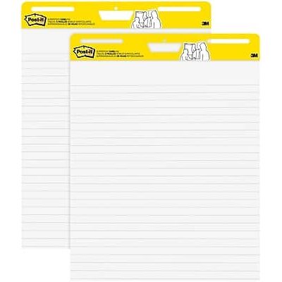 Post-it - Super Sticky Wall Easel Pad, 25" x 30", Lined, 30 Sheets/Pad, 2 Pads/Pack - White Post-it - Super Sticky Wall Easel Pad, 25" x 30", Lined, 30 Sheets/Pad, 2 Pads/Pack - White