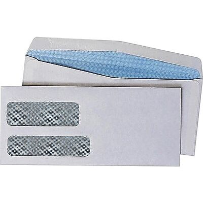 Quality Park - Gummed Security Tinted #10 Double Window Envelopes, 4 1/8" x 9 1/2", 500/Box - White Quality Park - Gummed Security Tinted #10 Double Window Envelopes, 4 1/8" x 9 1/2", 500/Box - White
