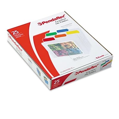 Pendaflex - File Folder, 1/3-Cut Tab, Letter Size, 25/Box - Clear Pendaflex - File Folder, 1/3-Cut Tab, Letter Size, 25/Box - Clear