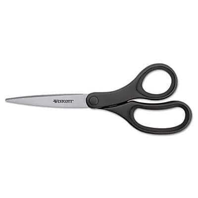 Westcott - KleenEarth Basic Plastic Handle Scissors, 9" Length, Pointed - Black Westcott - KleenEarth Basic Plastic Handle Scissors, 9" Length, Pointed - Black