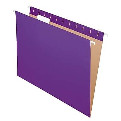 Pendaflex - Recycled Hanging File Folders, 1/5 Tab, Letter Size, 25/Box - Violet Pendaflex - Recycled Hanging File Folders, 1/5 Tab, Letter Size, 25/Box - Violet