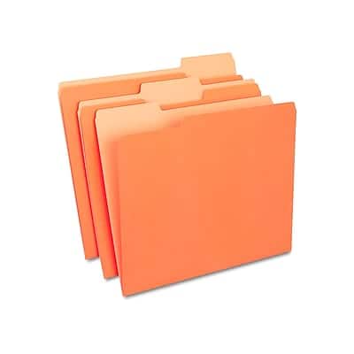 Staples - File Folders, 1/3-Cut Tab, Letter Size, 100/Box - Orange Staples - File Folders, 1/3-Cut Tab, Letter Size, 100/Box - Orange