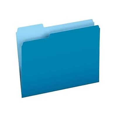 Pendaflex - Two-Tone File Folder, 1/3-Cut Tab, Letter Size, 100/Box - Blue Pendaflex - Two-Tone File Folder, 1/3-Cut Tab, Letter Size, 100/Box - Blue
