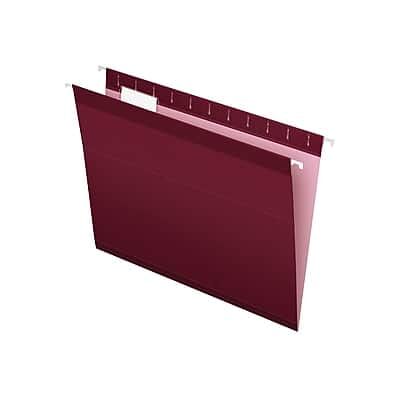 Pendaflex - Reinforced Hanging File Folders, 1/5 Tab, Letter Size, 25/Box - Burgundy Pendaflex - Reinforced Hanging File Folders, 1/5 Tab, Letter Size, 25/Box - Burgundy