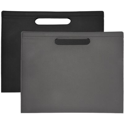 Unique Bargains - 2pcs Leather Folder, 13.3x12.6" Magnetic Leather Document Holder PU Pouch Bag Portfolio Organizer Waterproof - Grey, Black Unique Bargains - 2pcs Leather Folder, 13.3x12.6" Magnetic Leather Document Holder PU Pouch Bag Portfolio Organizer Waterproof - Grey, Black