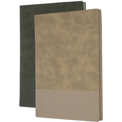 Unique Bargains - 2pcs Hardcover Leather Lined Journal, 100 Pages 8.3x5.7" A5 Lined Diary Notebook for Office Home Writing - Beige/Green Unique Bargains - 2pcs Hardcover Leather Lined Journal, 100 Pages 8.3x5.7" A5 Lined Diary Notebook for Office Home Writing - Beige/Green