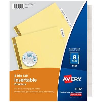 Avery - WorkSaver Insertable Tab Index Dividers, 8-Tab, 8-1/2 x 11, 24 Sets/Box - Clear Avery - WorkSaver Insertable Tab Index Dividers, 8-Tab, 8-1/2 x 11, 24 Sets/Box - Clear