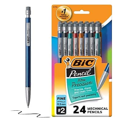BIC - Xtra Precision Mechanical Pencils, 0.5mm, #2 Hard Lead, 24/Pack - Black BIC - Xtra Precision Mechanical Pencils, 0.5mm, #2 Hard Lead, 24/Pack - Black