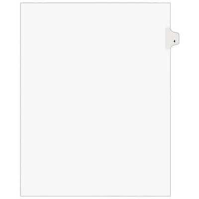 Avery - Legal Pre-Printed Paper Dividers, Side Tab #4, Style, Letter Size, 25/Pack - White Avery - Legal Pre-Printed Paper Dividers, Side Tab #4, Style, Letter Size, 25/Pack - White