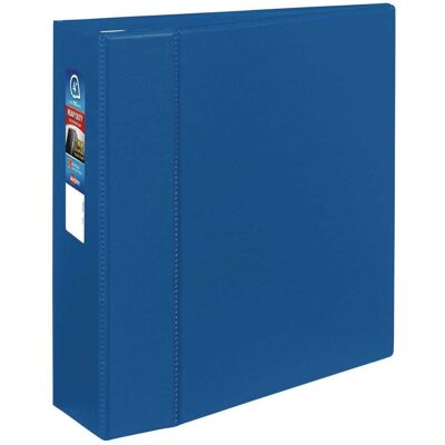Avery - Heavy Duty Non View Binder With Durahinge And Locking One Touch Ezd Rings 3 Rings 4" Capacity 11 X 8.5 Blue Avery - Heavy Duty Non View Binder With Durahinge And Locking One Touch Ezd Rings 3 Rings 4" Capacity 11 X 8.5 Blue