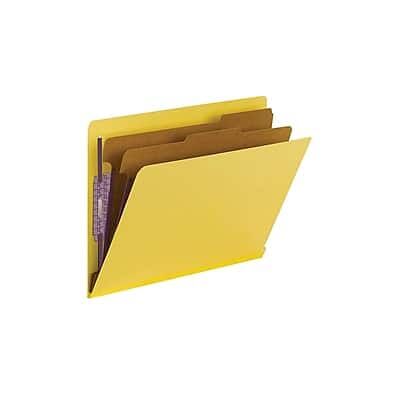Smead - 50% Recycled End Tab Pressboard Classification Folders, Letter Size, 10/Box - Yellow Smead - 50% Recycled End Tab Pressboard Classification Folders, Letter Size, 10/Box - Yellow