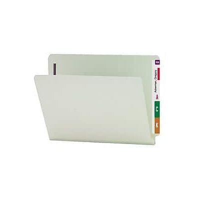 Smead - 60% Recycled End Tab Classification Folders, Letter Size, 25/Box - Gray/Green Smead - 60% Recycled End Tab Classification Folders, Letter Size, 25/Box - Gray/Green