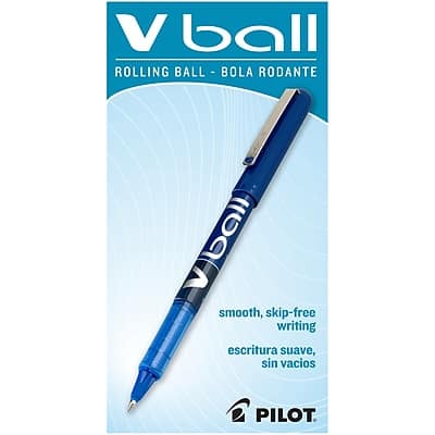 Pilot - VBall Rollerball Pens, Extra Fine Point, Dozen - Blue Ink Pilot - VBall Rollerball Pens, Extra Fine Point, Dozen - Blue Ink