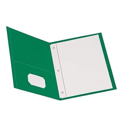Oxford - 2-Pocket 0 Smooth 2-Pocket Paper Portfolio Folder with Fasteners, 25/Box - Hunter Green Oxford - 2-Pocket 0 Smooth 2-Pocket Paper Portfolio Folder with Fasteners, 25/Box - Hunter Green
