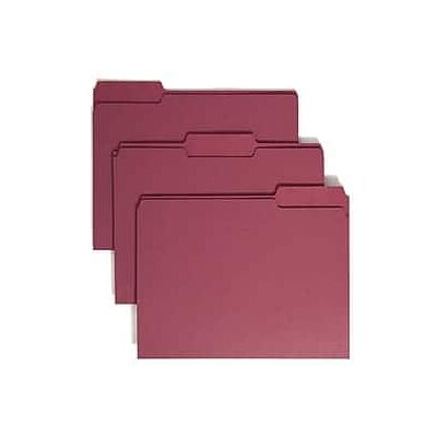 Smead - File Folders, 1/3-Cut Tab, Letter Size, 100/Box - Maroon Smead - File Folders, 1/3-Cut Tab, Letter Size, 100/Box - Maroon