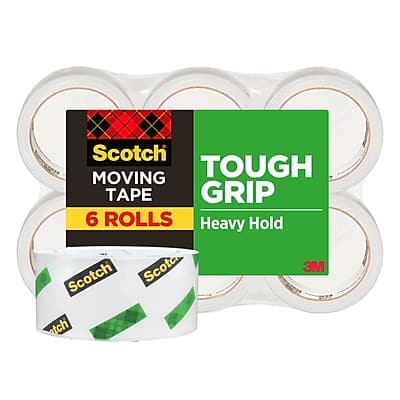 Scotch - Tough Grip Packing Tape, 1.88" x 43.7 yds., 6/Pack - Clear Scotch - Tough Grip Packing Tape, 1.88" x 43.7 yds., 6/Pack - Clear