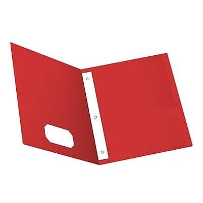 Oxford - Twin Fastener Folders, 25/Box - Red Oxford - Twin Fastener Folders, 25/Box - Red