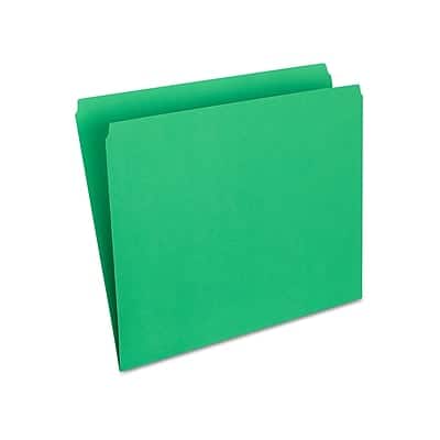 Staples - File Folder, Single Tab, Letter Size, 100/Box - Green Staples - File Folder, Single Tab, Letter Size, 100/Box - Green