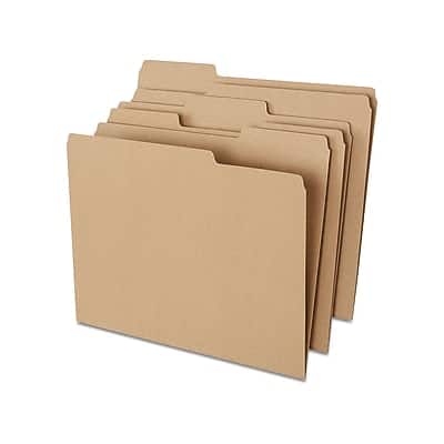 Staples - 100% Recycled File Folder, 1/3-Cut Tab, Letter Size, 100/Box - Kraft/Natural Brown Staples - 100% Recycled File Folder, 1/3-Cut Tab, Letter Size, 100/Box - Kraft/Natural Brown