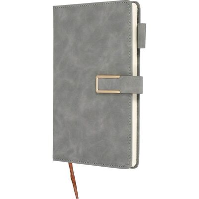 Unique Bargains - Lined Journal Notebook 8.3x5.7", A5 100 Pages 80GSM Soft PU Leather Daily Journal with Magnetic Closure - Gray Unique Bargains - Lined Journal Notebook 8.3x5.7", A5 100 Pages 80GSM Soft PU Leather Daily Journal with Magnetic Closure - Gray