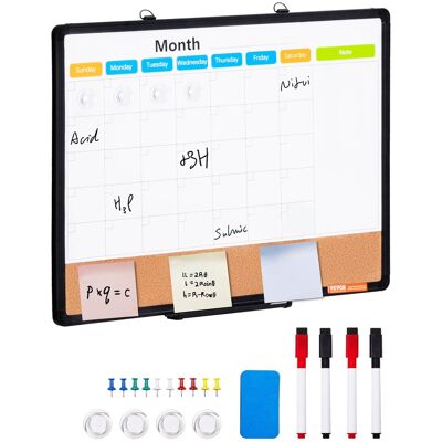 VEVOR - 24"x 18" Monthly Calendar Whiteboard & Cork Board Combo with Aluminum Frame - Black VEVOR - 24"x 18" Monthly Calendar Whiteboard & Cork Board Combo with Aluminum Frame - Black
