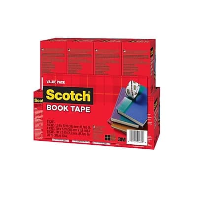 Scotch - Book Tape Value Pack, 15 yds., 8/Pack - Transparent Scotch - Book Tape Value Pack, 15 yds., 8/Pack - Transparent