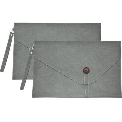 Unique Bargains - 2pcs Leather Folder, 14x10" Leather Document Holder PU Pouch Bag Portfolio Organizer Waterproof for Travel Men - Gray Unique Bargains - 2pcs Leather Folder, 14x10" Leather Document Holder PU Pouch Bag Portfolio Organizer Waterproof for Travel Men - Gray