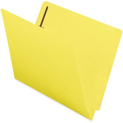 Smead Manufacturing - Heavyweight Colored End Tab Fastener Folders, 0.75" Expansion, 2 Fasteners, Letter Size, Yellow Exterior, 50/Box Smead Manufacturing - Heavyweight Colored End Tab Fastener Folders, 0.75" Expansion, 2 Fasteners, Letter Size, Yellow Exterior, 50/Box