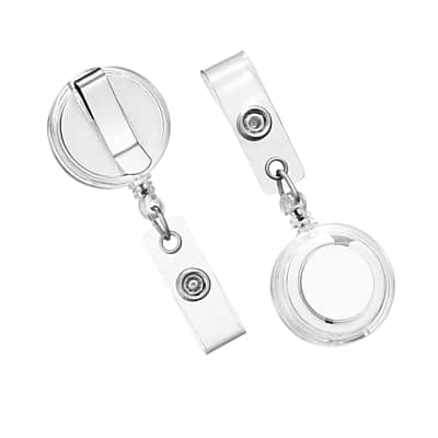 Staples - Badge Reels, 33" Retractable Cord Length, Vinyl/Metal, 25/Pack - Translucent Staples - Badge Reels, 33" Retractable Cord Length, Vinyl/Metal, 25/Pack - Translucent