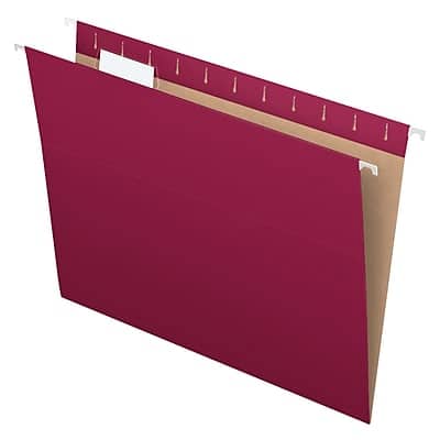 Pendaflex - Recycled Hanging File Folders, 1/5 Tab, Letter Size, 25/Box - Burgundy Pendaflex - Recycled Hanging File Folders, 1/5 Tab, Letter Size, 25/Box - Burgundy