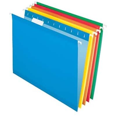 Pendaflex - Reinforced Hanging File Folders, 1/5 Tab, Letter Size, 25/Box - Assorted Colors Pendaflex - Reinforced Hanging File Folders, 1/5 Tab, Letter Size, 25/Box - Assorted Colors