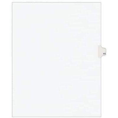 Avery - Legal Pre-Printed Paper Dividers, Side Tab #11, Style, Letter Size, 25/Pack - White Avery - Legal Pre-Printed Paper Dividers, Side Tab #11, Style, Letter Size, 25/Pack - White