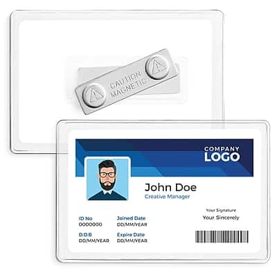 Staples - Magnetic Badge Holders, 2.25" x 3.5", Vinyl, 25/Pack - Clear Staples - Magnetic Badge Holders, 2.25" x 3.5", Vinyl, 25/Pack - Clear