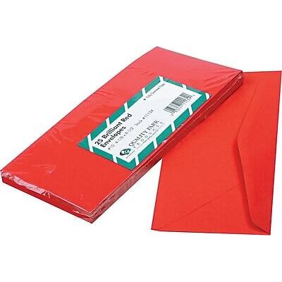 Quality Park - Gummed Brightly Colored Business #10 Envelopes, 4-1/8" x 9-1/2", 25/Pack - Red Quality Park - Gummed Brightly Colored Business #10 Envelopes, 4-1/8" x 9-1/2", 25/Pack - Red