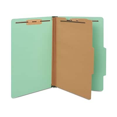 Staples - 60% Recycled Pressboard Classification Folder, 1-Divider, 1.75" Expansion, Legal Size, 20/Box - Light Green Staples - 60% Recycled Pressboard Classification Folder, 1-Divider, 1.75" Expansion, Legal Size, 20/Box - Light Green