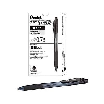 Pentel - EnerGel-X Retractable Gel Pens, Medium Point, 12/Pack - Black Ink Pentel - EnerGel-X Retractable Gel Pens, Medium Point, 12/Pack - Black Ink