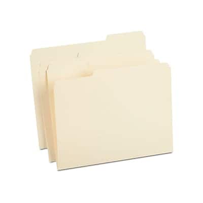 Staples - 100% Recycled Heavyweight Reinforced File Folders, 1/3-Cut Tab, Letter Size, 50/Box - Manila Staples - 100% Recycled Heavyweight Reinforced File Folders, 1/3-Cut Tab, Letter Size, 50/Box - Manila