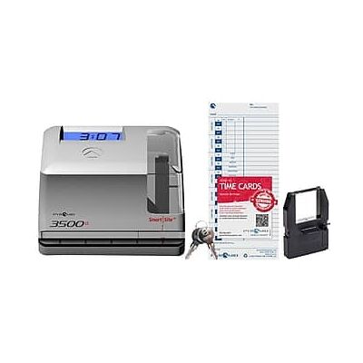Pyramid Time Systems - 3500 Series Unlimited Employee Punch Card Time Clock System - Light Gray/Charcoal Pyramid Time Systems - 3500 Series Unlimited Employee Punch Card Time Clock System - Light Gray/Charcoal