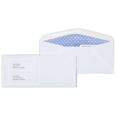 Staples - Security Tinted #9 Double Window Envelopes, 3 7/8" x 8 7/8", 500/Box - White Staples - Security Tinted #9 Double Window Envelopes, 3 7/8" x 8 7/8", 500/Box - White