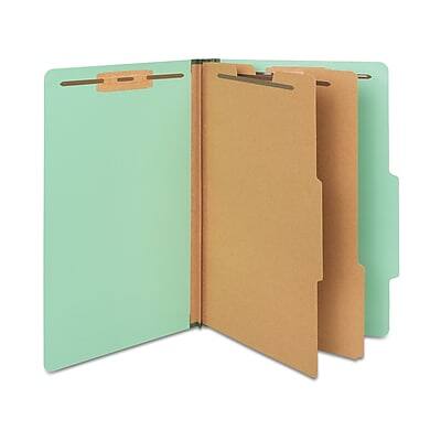 Staples - 60% Recycled Pressboard Classification Folder, 2-Dividers, 2 1/2" Expansion, Legal Size, 20/Box - Green Staples - 60% Recycled Pressboard Classification Folder, 2-Dividers, 2 1/2" Expansion, Legal Size, 20/Box - Green