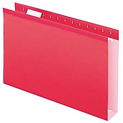Pendaflex - Reinforced 2" Extra Capacity Hanging Folders, Legal, 25/Box - Red Pendaflex - Reinforced 2" Extra Capacity Hanging Folders, Legal, 25/Box - Red