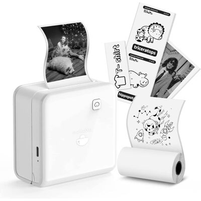 Phomemo - M02 PRO Sticker Maker for AI Stickers, Photos and Study Notes - White Phomemo - M02 PRO Sticker Maker for AI Stickers, Photos and Study Notes - White