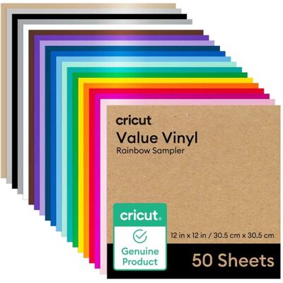Cricut - Value Vinyl, Rainbow Sampler (50 ct) Cricut - Value Vinyl, Rainbow Sampler (50 ct)
