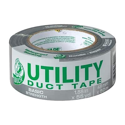Duck - Utility Duct Tape, 1.88" x 55 yds., Silver - Gray/Silver Duck - Utility Duct Tape, 1.88" x 55 yds., Silver - Gray/Silver
